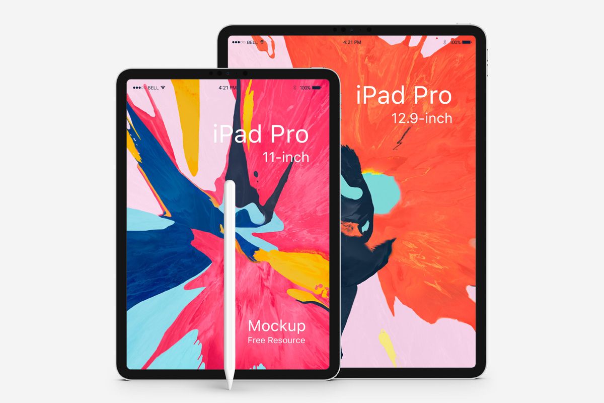 iPad Pro Design Mockup on White Background