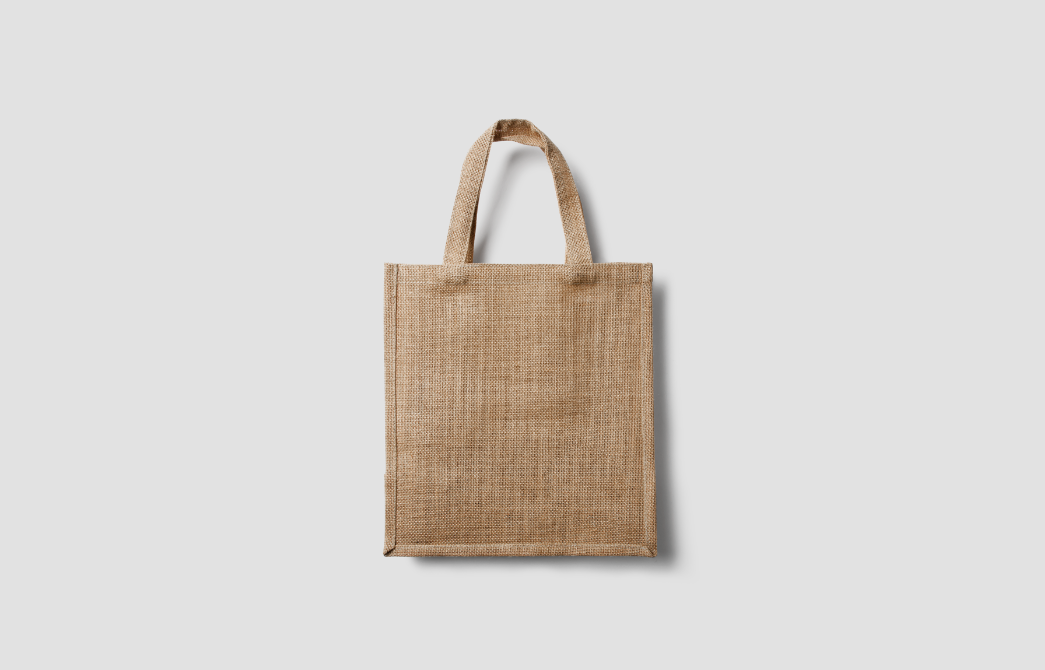 Design mockup of hemp hessian bag