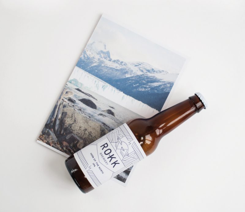 Craft beer packaging design example with mountains