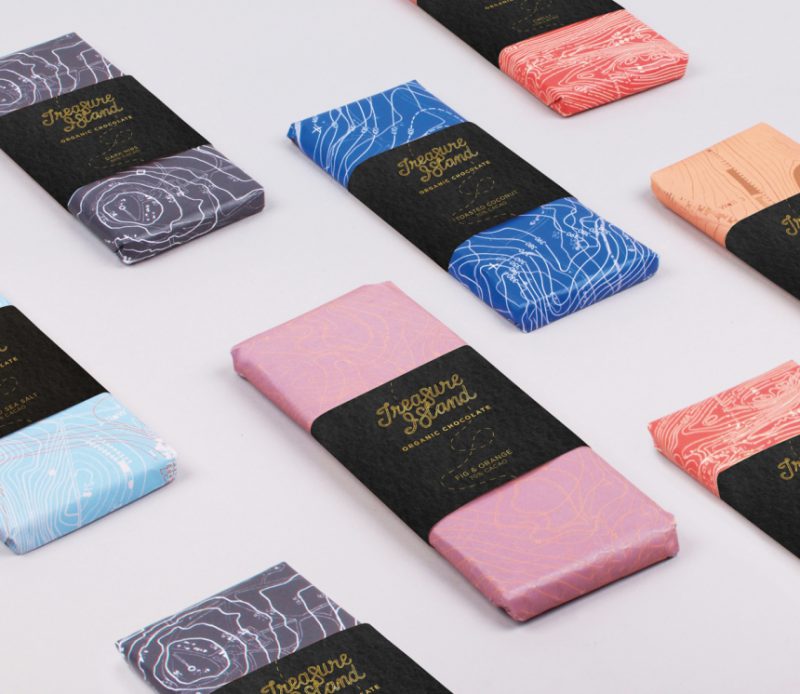 Example of a chocolate bar graphic packaging design
