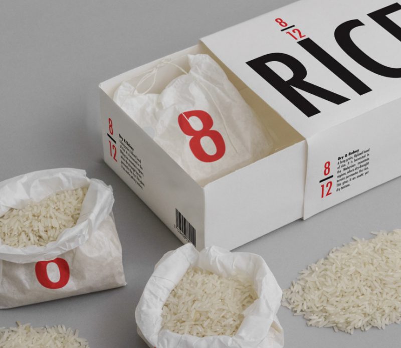 Example of packaging design for rice box