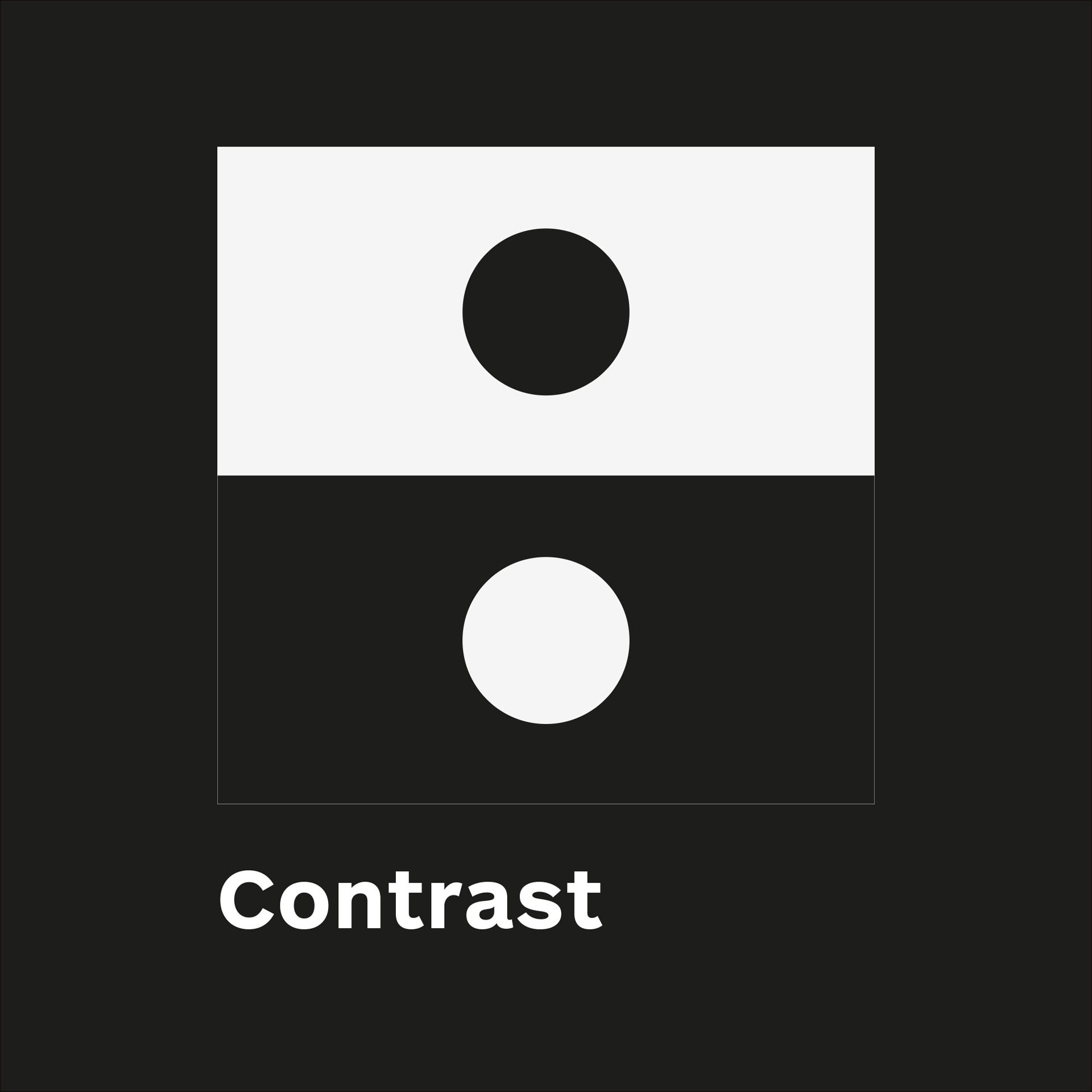 Illustration of the contrast principle in graphic design
