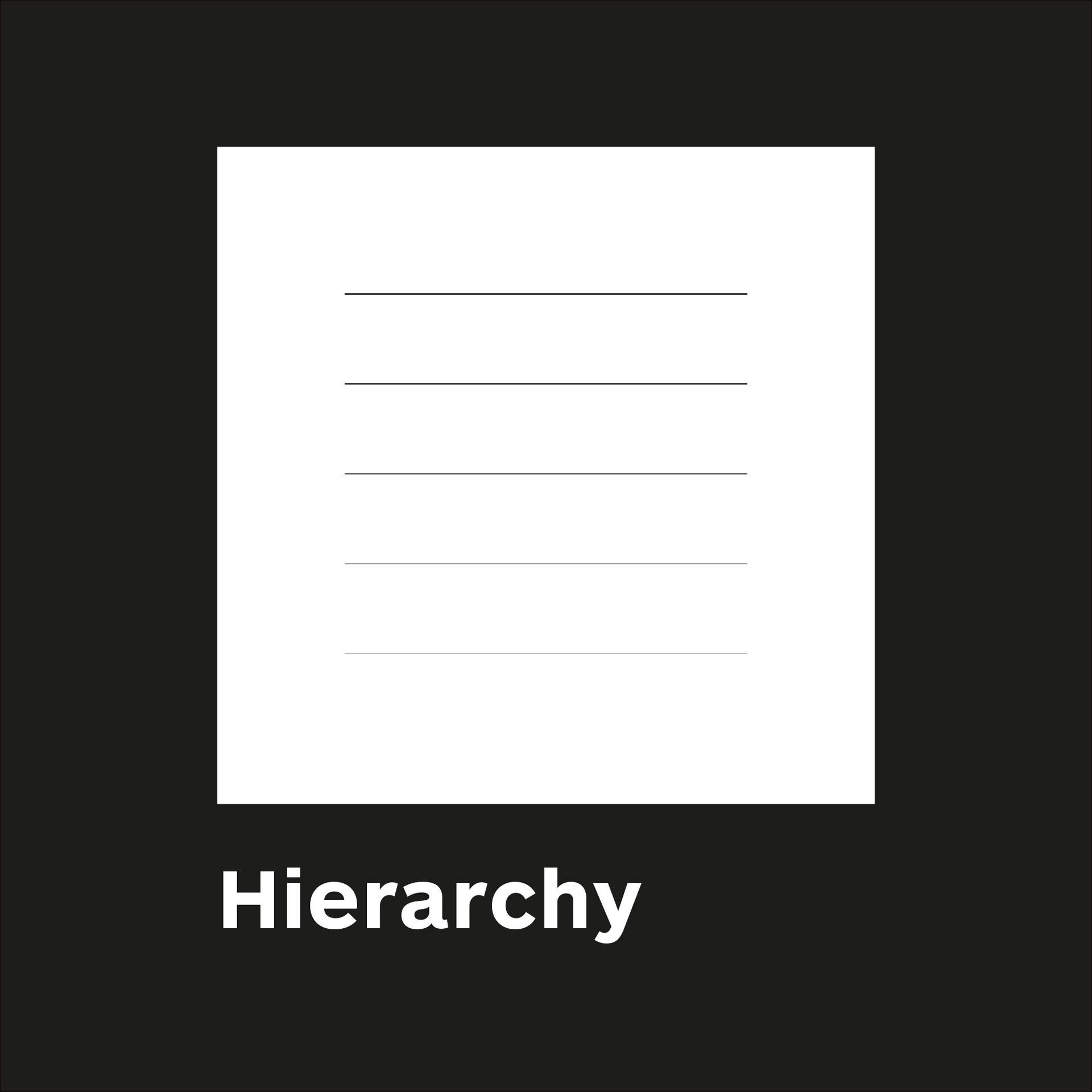 Illustration of the hiearchy principle in graphic design